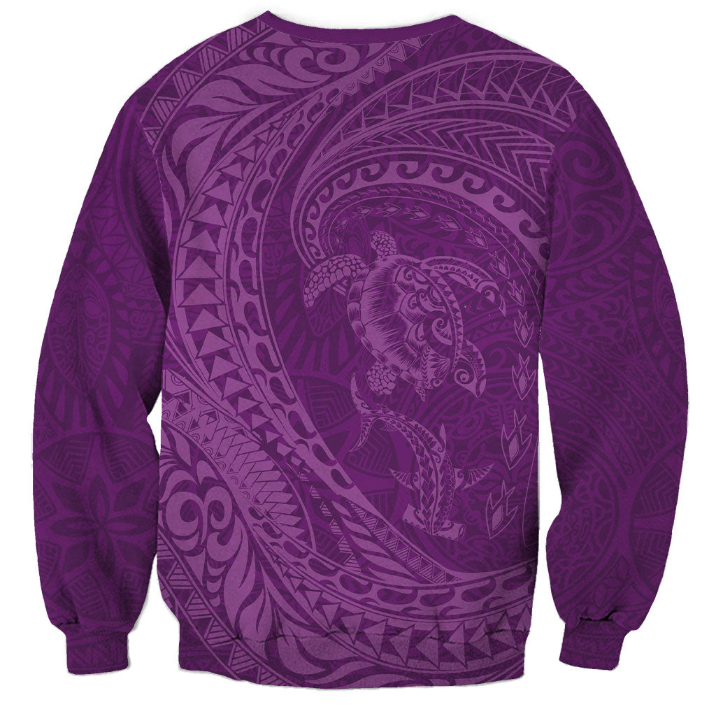 Hawaiian Turtle and Shark Sweatshirt Kakau Tribal with Polynesian Pattern Pink Color LT03 - Polynesian Pride