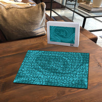 Hawaiian Turtle and Shark Puzzle Kakau Tribal with Polynesian Pattern Turquoise Color LT03 - Polynesian Pride