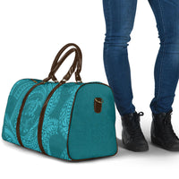 Hawaiian Turtle and Shark Travel Bag Kakau Tribal with Polynesian Pattern Turquoise Color LT03 - Polynesian Pride