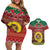 Vanuatu Christmas Couples Matching Off Shoulder Short Dress and Hawaiian Shirt Pig Tusk Beautiful Merry Xmas Snowflake LT03 Red - Polynesian Pride