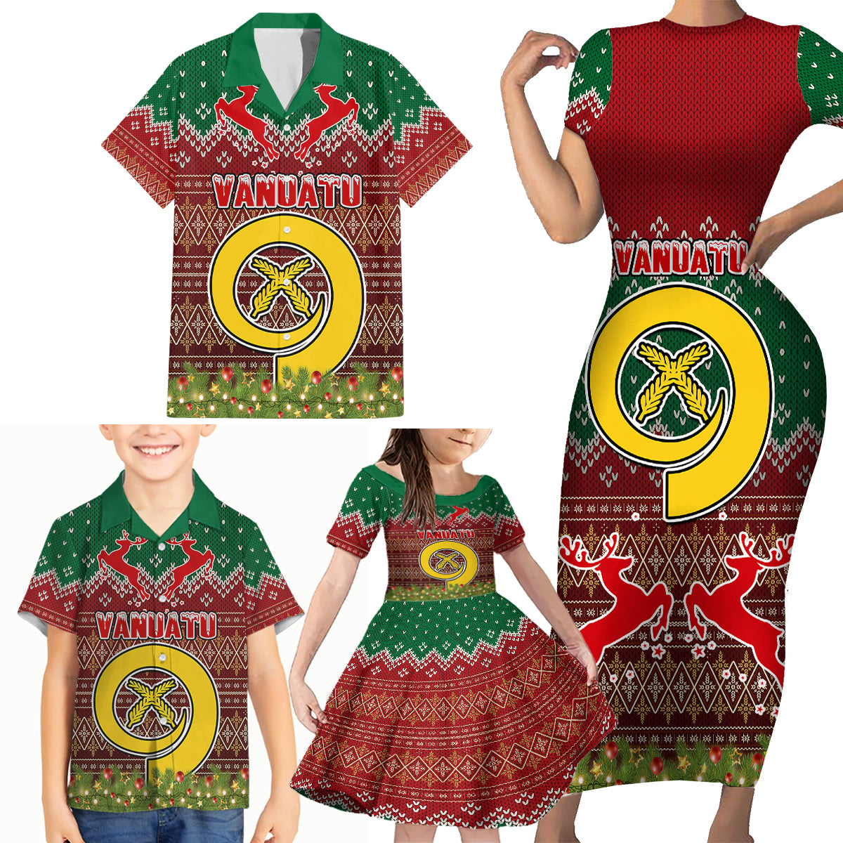 Vanuatu Christmas Family Matching Short Sleeve Bodycon Dress and Hawaiian Shirt Pig Tusk Beautiful Merry Xmas Snowflake LT03 - Polynesian Pride