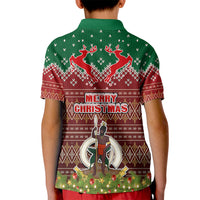Vanuatu Christmas Kid Polo Shirt Pig Tusk Beautiful Merry Xmas Snowflake LT03 - Polynesian Pride