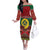 Vanuatu Christmas Off The Shoulder Long Sleeve Dress Pig Tusk Beautiful Merry Xmas Snowflake LT03 Women Red - Polynesian Pride