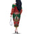 Vanuatu Christmas Off The Shoulder Long Sleeve Dress Pig Tusk Beautiful Merry Xmas Snowflake LT03 - Polynesian Pride