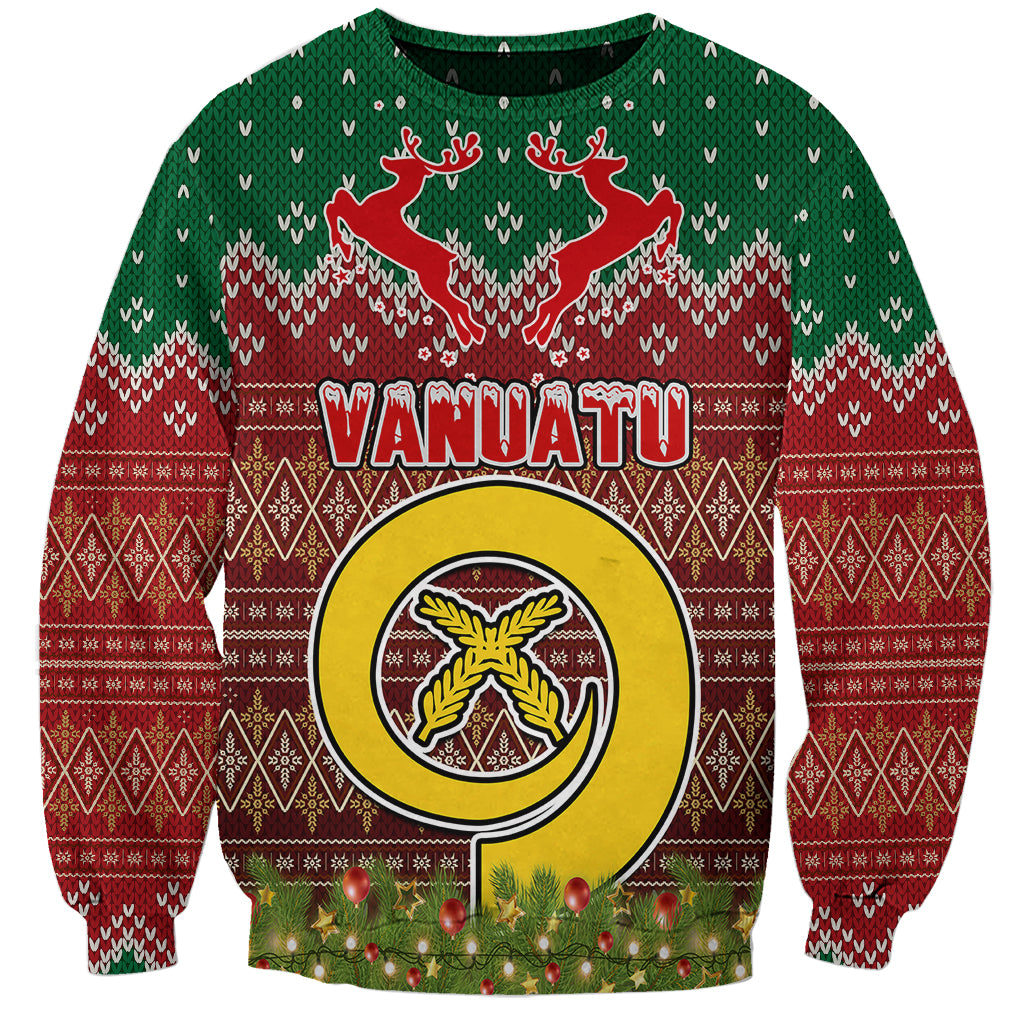Vanuatu Christmas Sweatshirt Pig Tusk Beautiful Merry Xmas Snowflake LT03 Unisex Red - Polynesian Pride