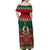 Personalised Vanuatu Christmas Off Shoulder Maxi Dress Pig Tusk Beautiful Merry Xmas Snowflake LT03 - Polynesian Pride