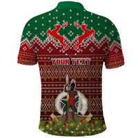 Personalised Vanuatu Christmas Polo Shirt Pig Tusk Beautiful Merry Xmas Snowflake LT03 - Polynesian Pride
