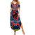 Guam Christmas Family Matching Summer Maxi Dress and Hawaiian Shirt Chamorro Guam Tattoos Beautiful Merry Xmas Snowflake LT03 Mom's Dress Blue - Polynesian Pride