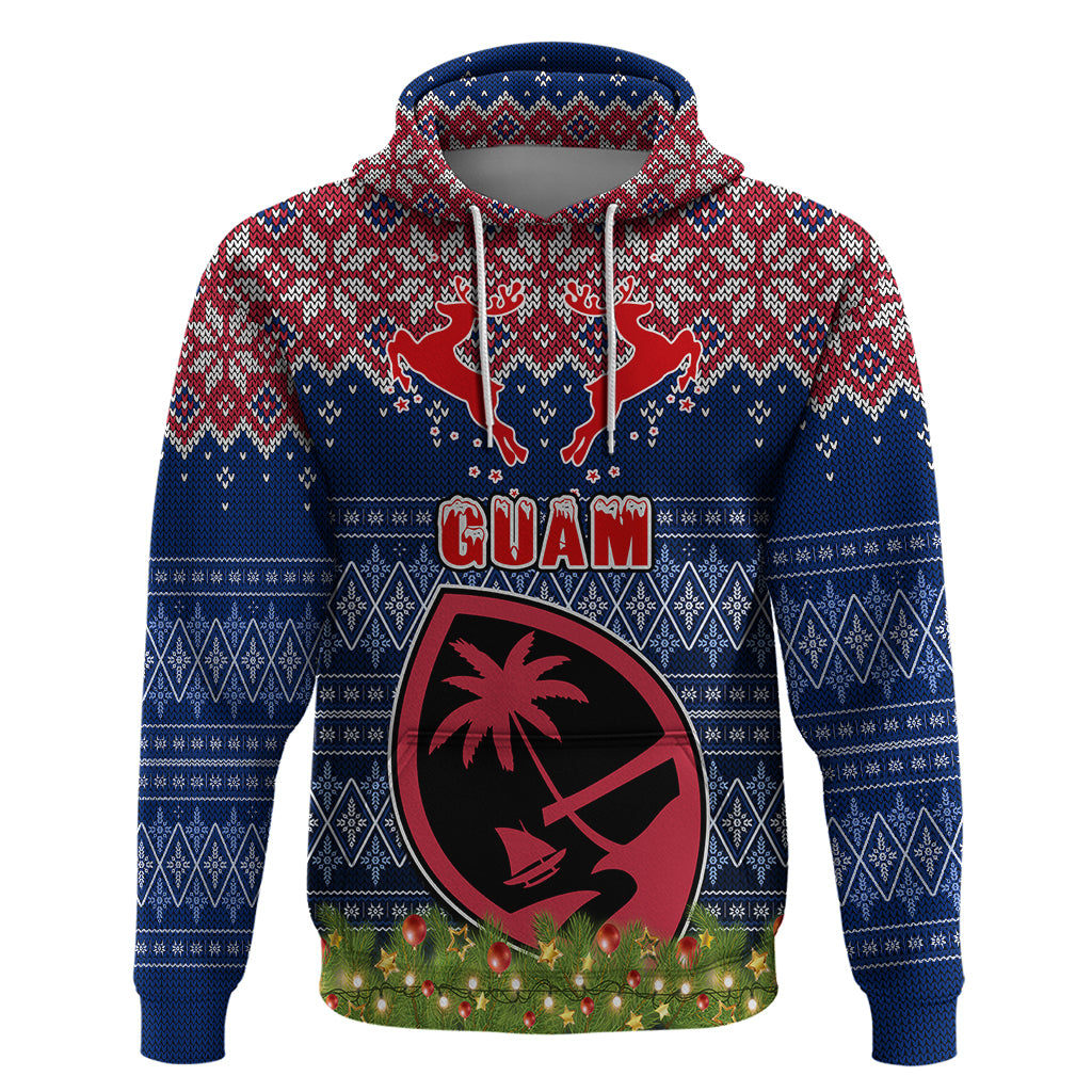 Guam Christmas Hoodie Chamorro Guam Tattoos Beautiful Merry Xmas Snowflake LT03 Pullover Hoodie Blue - Polynesian Pride