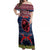 Guam Christmas Off Shoulder Maxi Dress Chamorro Guam Tattoos Beautiful Merry Xmas Snowflake LT03 Women Blue - Polynesian Pride