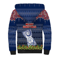 Guam Christmas Sherpa Hoodie Chamorro Guam Tattoos Beautiful Merry Xmas Snowflake LT03 - Polynesian Pride