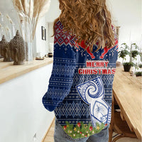 Guam Christmas Women Casual Shirt Chamorro Guam Tattoos Beautiful Merry Xmas Snowflake LT03 - Polynesian Pride