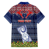 Personalised Guam Christmas Family Matching Long Sleeve Bodycon Dress and Hawaiian Shirt Chamorro Guam Tattoos Beautiful Merry Xmas Snowflake LT03 - Polynesian Pride