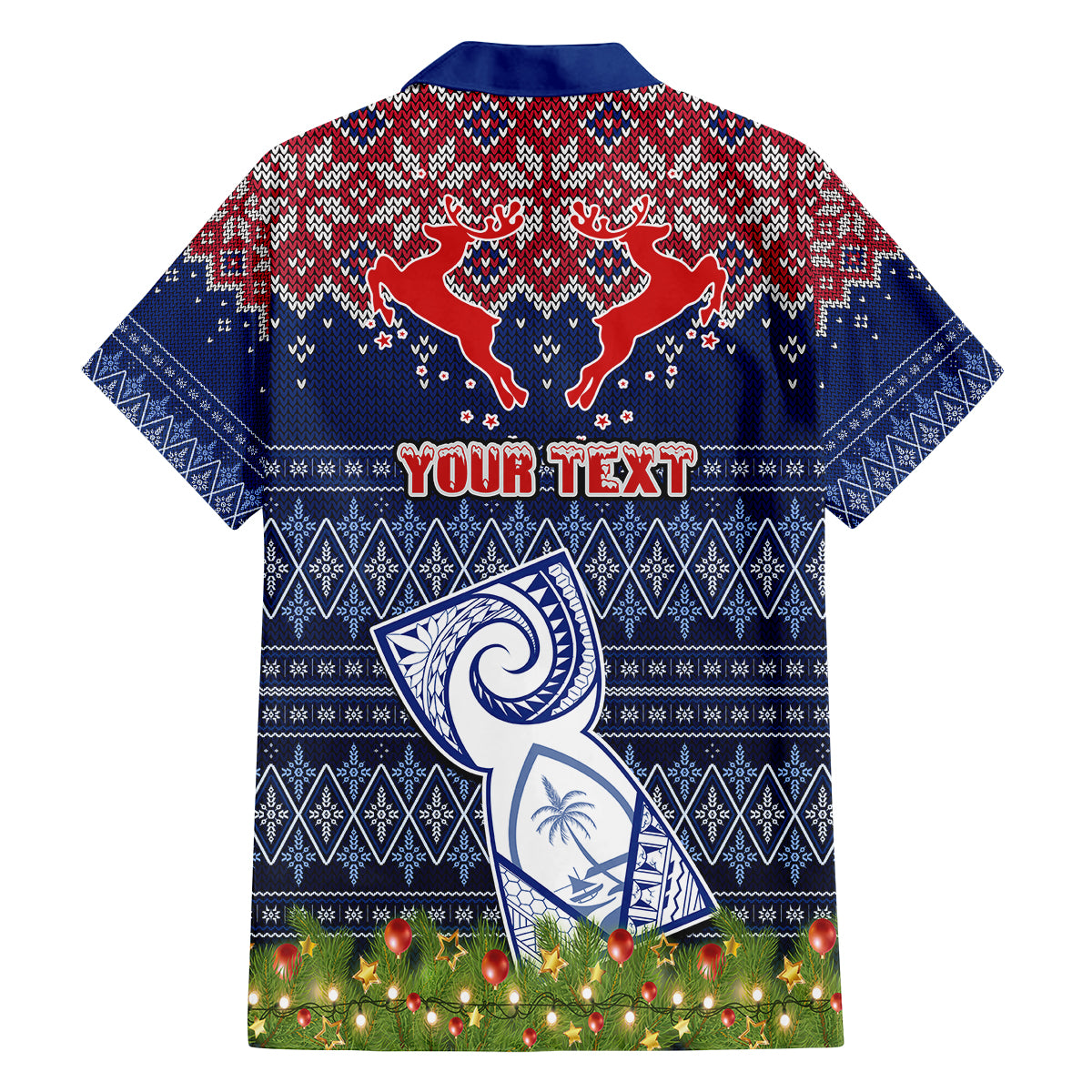 Personalised Guam Christmas Family Matching Off Shoulder Long Sleeve Dress and Hawaiian Shirt Chamorro Guam Tattoos Beautiful Merry Xmas Snowflake LT03 - Polynesian Pride