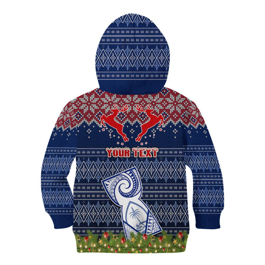Personalised Guam Christmas Kid Hoodie Chamorro Guam Tattoos Beautiful Merry Xmas Snowflake LT03 - Polynesian Pride
