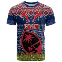 Personalised Guam Christmas T Shirt Chamorro Guam Tattoos Beautiful Merry Xmas Snowflake LT03 Blue - Polynesian Pride
