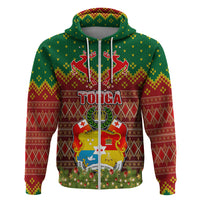 Tonga Christmas Hoodie Coat of Arms and Map Beautiful Merry Xmas Snowflake LT03 - Polynesian Pride