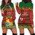 Tonga Christmas Hoodie Dress Coat of Arms and Map Beautiful Merry Xmas Snowflake LT03 - Polynesian Pride