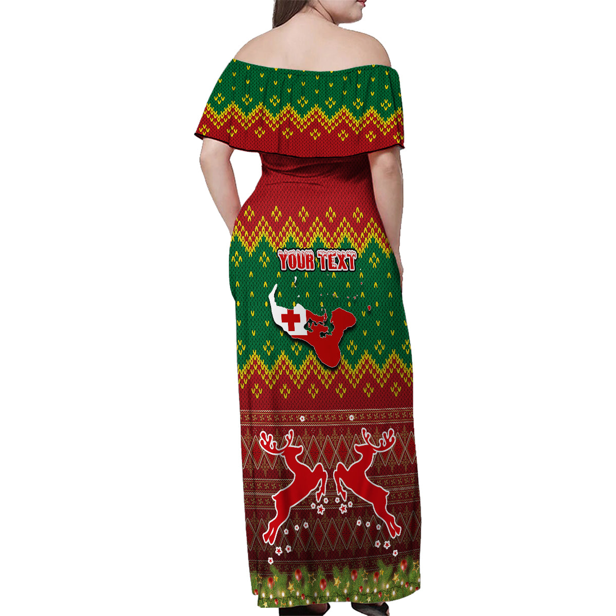 Personalised Tonga Christmas Family Matching Off Shoulder Maxi Dress and Hawaiian Shirt Coat of Arms and Map Beautiful Merry Xmas Snowflake LT03 - Polynesian Pride