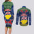 Niue Christmas Couples Matching Long Sleeve Bodycon Dress and Long Sleeve Button Shirts Coat of Arms and Map Beautiful Merry Xmas Snowflake LT03 - Polynesian Pride