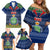 Niue Christmas Family Matching Off Shoulder Short Dress and Hawaiian Shirt Coat of Arms and Map Beautiful Merry Xmas Snowflake LT03 - Polynesian Pride