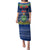 Niue Christmas Puletasi Coat of Arms and Map Beautiful Merry Xmas Snowflake LT03 Long Dress Blue - Polynesian Pride