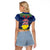 Niue Christmas Raglan Cropped T Shirt Coat of Arms and Map Beautiful Merry Xmas Snowflake LT03 - Polynesian Pride
