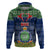 Personalised Niue Christmas Hoodie Coat of Arms and Map Beautiful Merry Xmas Snowflake LT03 Blue - Polynesian Pride