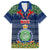 Personalised Niue Christmas Kid Hawaiian Shirt Coat of Arms and Map Beautiful Merry Xmas Snowflake LT03 Kid Blue - Polynesian Pride