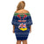 Personalised Niue Christmas Off Shoulder Short Dress Coat of Arms and Map Beautiful Merry Xmas Snowflake LT03 - Polynesian Pride