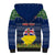 Personalised Niue Christmas Sherpa Hoodie Coat of Arms and Map Beautiful Merry Xmas Snowflake LT03 - Polynesian Pride