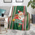 Kiribati Christmas Blanket Santa With Gift Bag Behind Ribbons Seamless Green Maori LT03 - Polynesian Pride