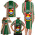 Kiribati Christmas Family Matching Long Sleeve Bodycon Dress and Hawaiian Shirt Santa With Gift Bag Behind Ribbons Seamless Green Maori LT03 - Polynesian Pride