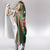 Kiribati Christmas Hooded Blanket Santa With Gift Bag Behind Ribbons Seamless Green Maori LT03 - Polynesian Pride