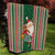 Kiribati Christmas Quilt Santa With Gift Bag Behind Ribbons Seamless Green Maori LT03 - Polynesian Pride