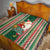 Kiribati Christmas Quilt Santa With Gift Bag Behind Ribbons Seamless Green Maori LT03 - Polynesian Pride