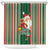 Kiribati Christmas Shower Curtain Santa With Gift Bag Behind Ribbons Seamless Green Maori LT03 Green - Polynesian Pride