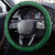 Kiribati Christmas Steering Wheel Cover Santa With Gift Bag Behind Ribbons Seamless Green Maori