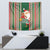 Kiribati Christmas Tapestry Santa With Gift Bag Behind Ribbons Seamless Green Maori LT03 - Polynesian Pride