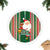 Kiribati Christmas Tree Skirt Santa With Gift Bag Behind Ribbons Seamless Green Maori LT03 - Polynesian Pride