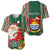 Custom Kiribati Christmas Baseball Jersey Santa With Gift Bag Behind Ribbons Seamless Green Maori LT03 - Polynesian Pride