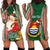 Custom Kiribati Christmas Hoodie Dress Santa With Gift Bag Behind Ribbons Seamless Green Maori LT03 - Polynesian Pride