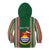 Custom Kiribati Christmas Kid Hoodie Santa With Gift Bag Behind Ribbons Seamless Green Maori LT03 - Polynesian Pride