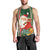 Custom Kiribati Christmas Men Tank Top Santa With Gift Bag Behind Ribbons Seamless Green Maori LT03 - Polynesian Pride