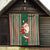 Custom Kiribati Christmas Quilt Santa With Gift Bag Behind Ribbons Seamless Green Maori LT03 - Polynesian Pride