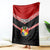 Tonga Blanket Tonga Coat of Arms with Seamless Tapa Ngatu Pattern LT03 Black - Polynesian Pride