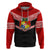 Tonga Hoodie Tonga Coat of Arms with Seamless Tapa Ngatu Pattern LT03 Black - Polynesian Pride