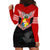 Tonga Hoodie Dress Tonga Coat of Arms with Seamless Tapa Ngatu Pattern LT03 - Polynesian Pride