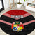 Tonga Round Carpet Tonga Coat of Arms with Seamless Tapa Ngatu Pattern LT03 Black - Polynesian Pride