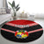 Tonga Round Carpet Tonga Coat of Arms with Seamless Tapa Ngatu Pattern LT03 - Polynesian Pride